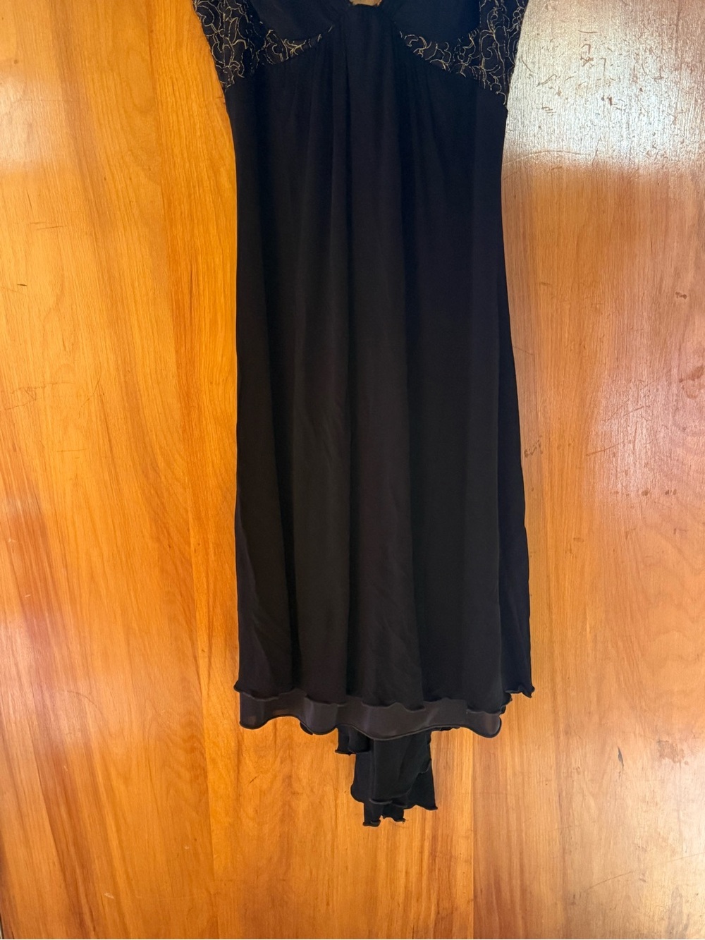 Vintage BEBE Black Slip Dress with Lace Insets - Picture 4 of 6